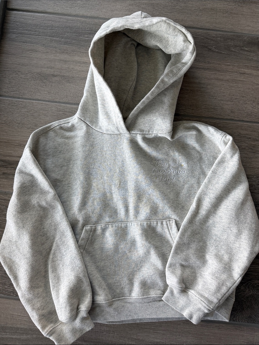 Gap kids Heather Gray Pullover Hoodie Sweatshirt XL EUC